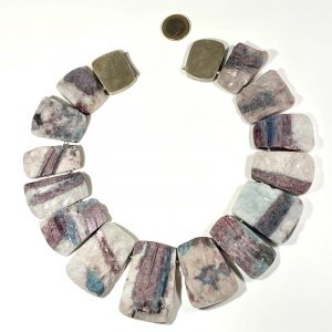 Steinkette grau/rosa